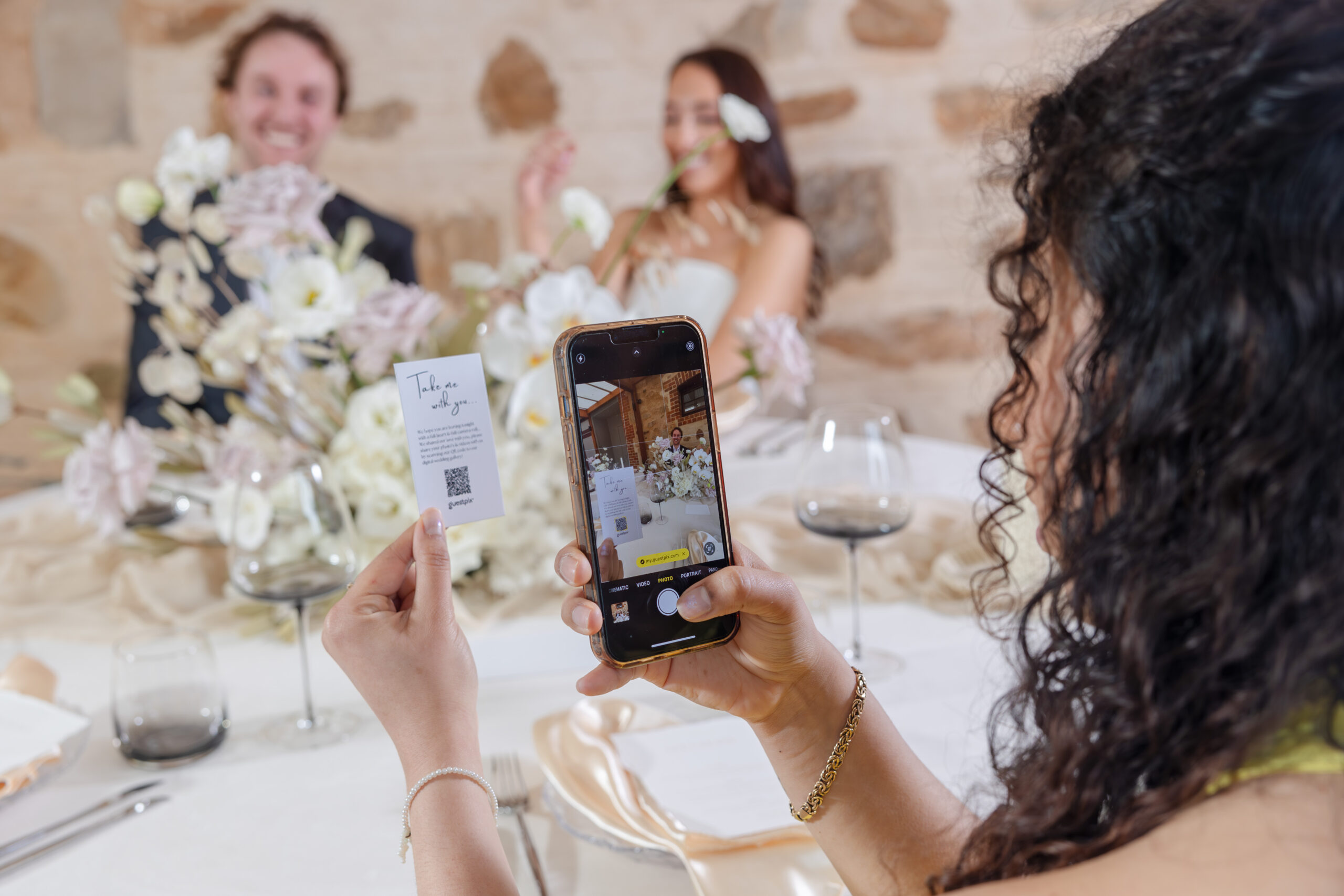 Wedding Guest Scanning GUESTPIX QR Code
