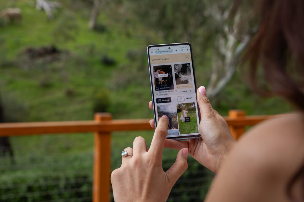 Bride viewing her GUESTPIX Gallery