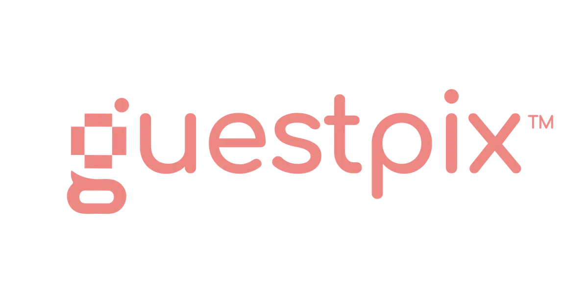 GUESTPIX dark pink logo
