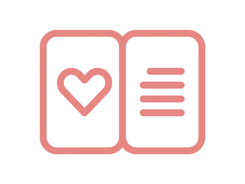 LoveHeartBookIconPink - GUESTPIX | #1 QR Code Event Photo Sharing Platform